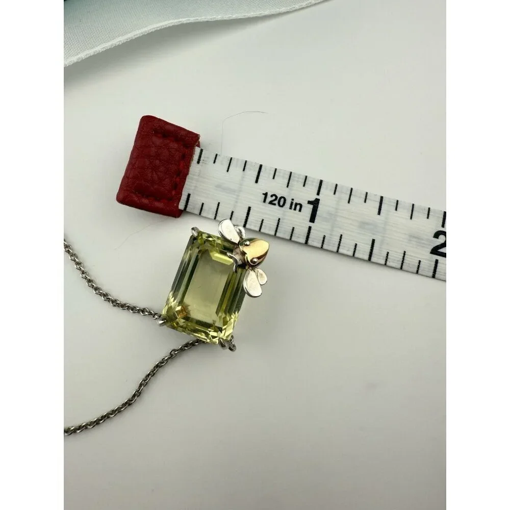Tiffany & Co. Lemon Quartz Love Bug Sparkler Necklace Sterling Silver 18-20